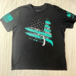 Grunt Style Black and Teal Graphic Tee